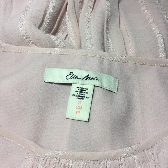 Ella Moon Sheer Pink Boho Blouse Size Petite Small - Picture 4 of 4